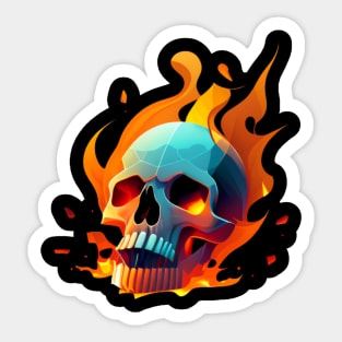 Fire animated skull Sticker